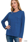 Hacci Long Sleeve Top With Pocket