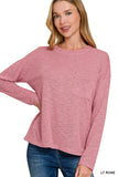 Hacci Long Sleeve Top With Pocket