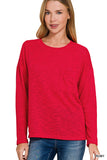 Hacci Long Sleeve Top With Pocket