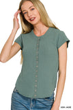 Snap Button Short Sleeve Top