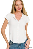 Snap Button Short Sleeve Top