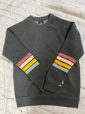 Womens Crew Neck Striped Sweatshirt