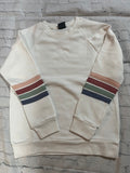 Womens Crew Neck Striped Sweatshirt