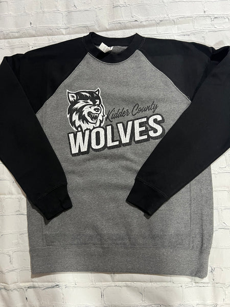 Wolves Color Block Crew Neck Sweatshirt