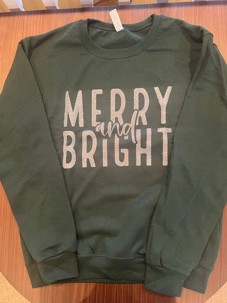 Merry and Bright Silver Glitter Crew Neck is on OP