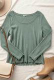 Plus Textured Long Sleeve Top
