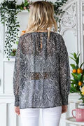 Black Ditsy Dot Lightweight Top