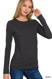 Microfiber Long Sleeve Round Neck Tee
