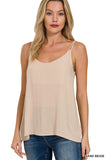 Woven Crinkle Double Strap Cami Top