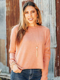 Criss Cross Back Salmon Sweater