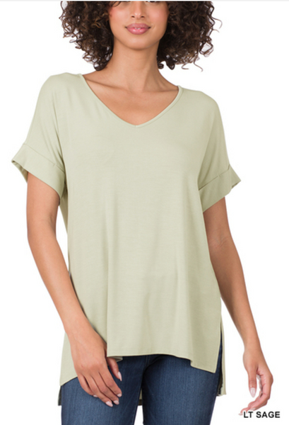 Short Sleeve V-neck Top