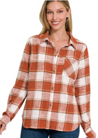 Plaid Shacket With Front Pocket