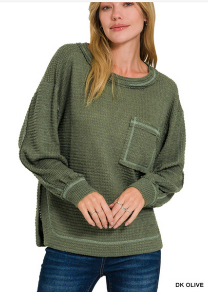 Exposed Seam Long Sleeve Top