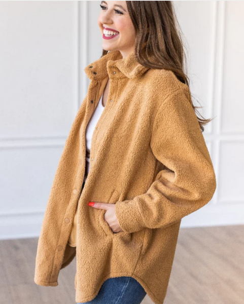 Camel Cozy Shacket