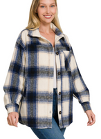 Oversized Yarn Dyed Plaid Longline Shacket