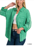 Washed Double Gauze Button Down Shirt