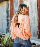 Criss Cross Back Salmon Sweater