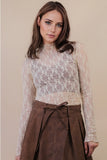 Fitted Sheer Mesh Lace Knit Top