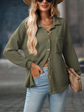 Waffle Knit Button Up Shacket
