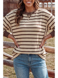 Stripe Ribbed Long Sleeve Top