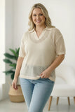 Plus Taupe Crochet Top