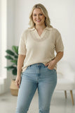 Plus Taupe Crochet Top