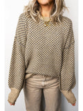 Geometric Print Drop Shoulder Sweater