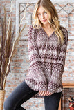 Brown Aztec Hoodie Top