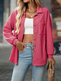 Waffle Knit Button Up Shacket