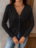 Lightweight Scalloped Cardigan Sweater