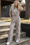 Short Sleeve Camoflauge Tee and Pants Set