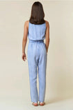 Scoop Neck Sleeveless Denim Jumpsuit