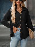 Waffle Knit Button Up Shacket