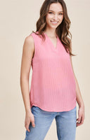 Sleeveless Pleated Back Top