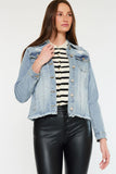 Frayed Hem Stretch Trucker Jacket