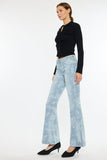 Low Rise Floral Printed Flare Jeans