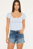 KanCan High Rise Dark Wash Stretch Short