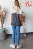 Plus Long Sleeve Ribbed 1/4 Zip Hoodie