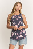 Ribbed Floral Tank Top