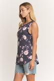 Ribbed Floral Tank Top