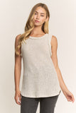 Natural Sweater Tank With Stitch Detail