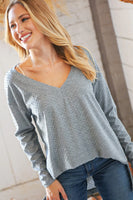 Grey Swiss Dot Top