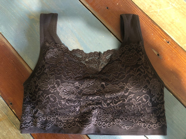 SEAMLESS BRALETTE WITH FRONT LACE COVER