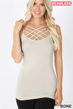 SEAMLESS TRIPLE CRISS-CROSS FRONT CAMI MULTIPLE COLORS AVAILABLE