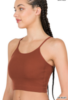 Ribbed Seamless Cropped Cami With Bra Pads