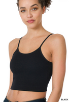 Ribbed Seamless Cropped Cami With Bra Pads