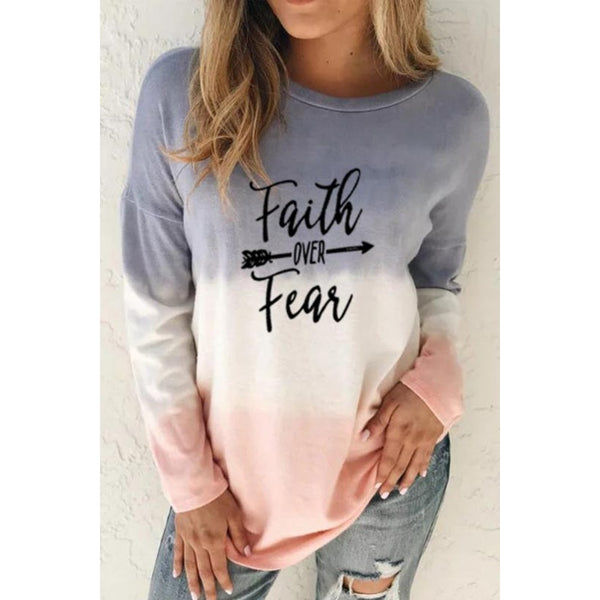 Faith over Fear Multi Color Graphic Top
