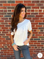 White Fringe Western Tshirt