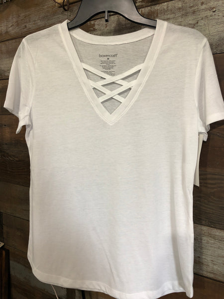 Short Sleeve Crisscross Soft Tshirti