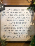 Love Grows Best In Little Houses/Merry Christmas Double Sided Sign